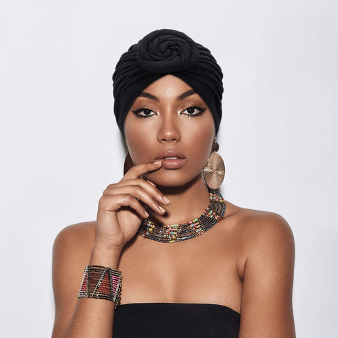 SATINIOR 3 Pieces African Turban for Women Knot Pre Tied Bonnet Beanie Cap Headwrap...